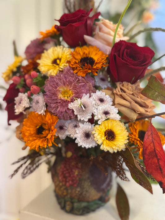 Flowers & Turkey Vase Arrangement