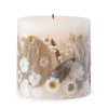 Paperwhite & Fauna Pressed Flower Pillar Candle