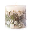 Paperwhite & Fauna Pressed Flower Pillar Candle