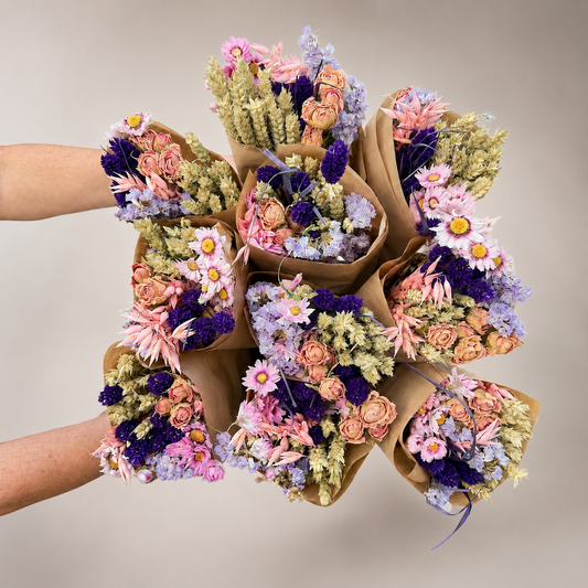 Purple Glow Dried Flower Bouquet | Modern Home Decor