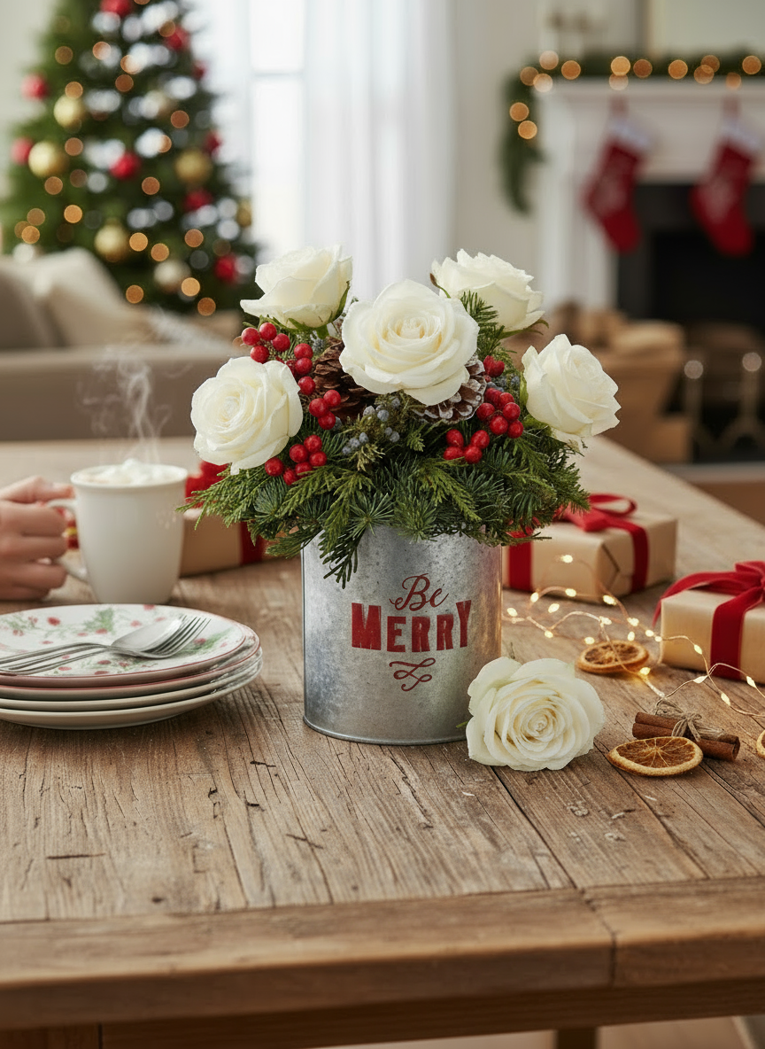 Be Merry Holiday Greeting flowerandtwine