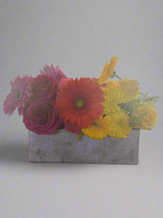 Flower Flight - 3 Flower Single Color Arrangements in Reusable Container