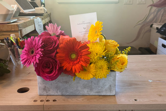 Flower Flight - 3 Flower Single Color Arrangements in Reusable Container flowerandtwine