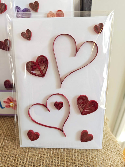 Valentine's Day Paper Heart Card