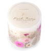 Fresh Peony Pressed Flower Pillar Candle & Optional Garden Arrangement