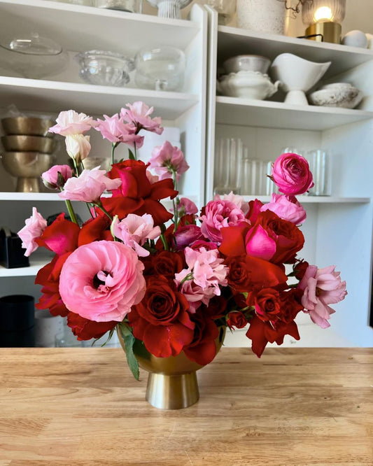 The "Rosey" Centerpiece Flower Arranging - Open Studio Live & In Person - Thursdays in February, 6-7pm