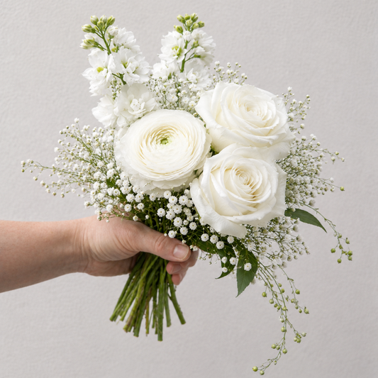 White Classic Handheld Bouquet